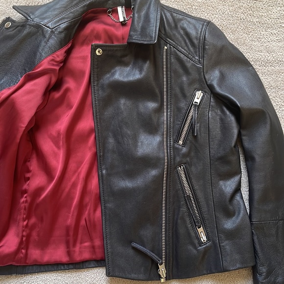 Topshop Dolly Leather Biker Jacket - Picture 8 of 14